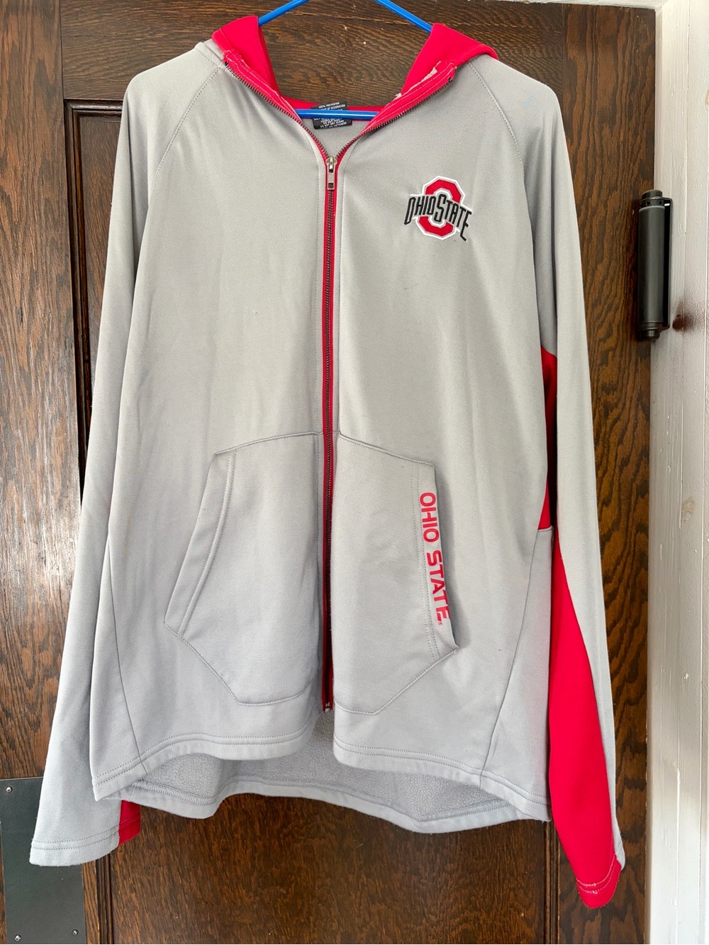 Colosseum Ohio State Gray & Red Full-Zip Hoodie